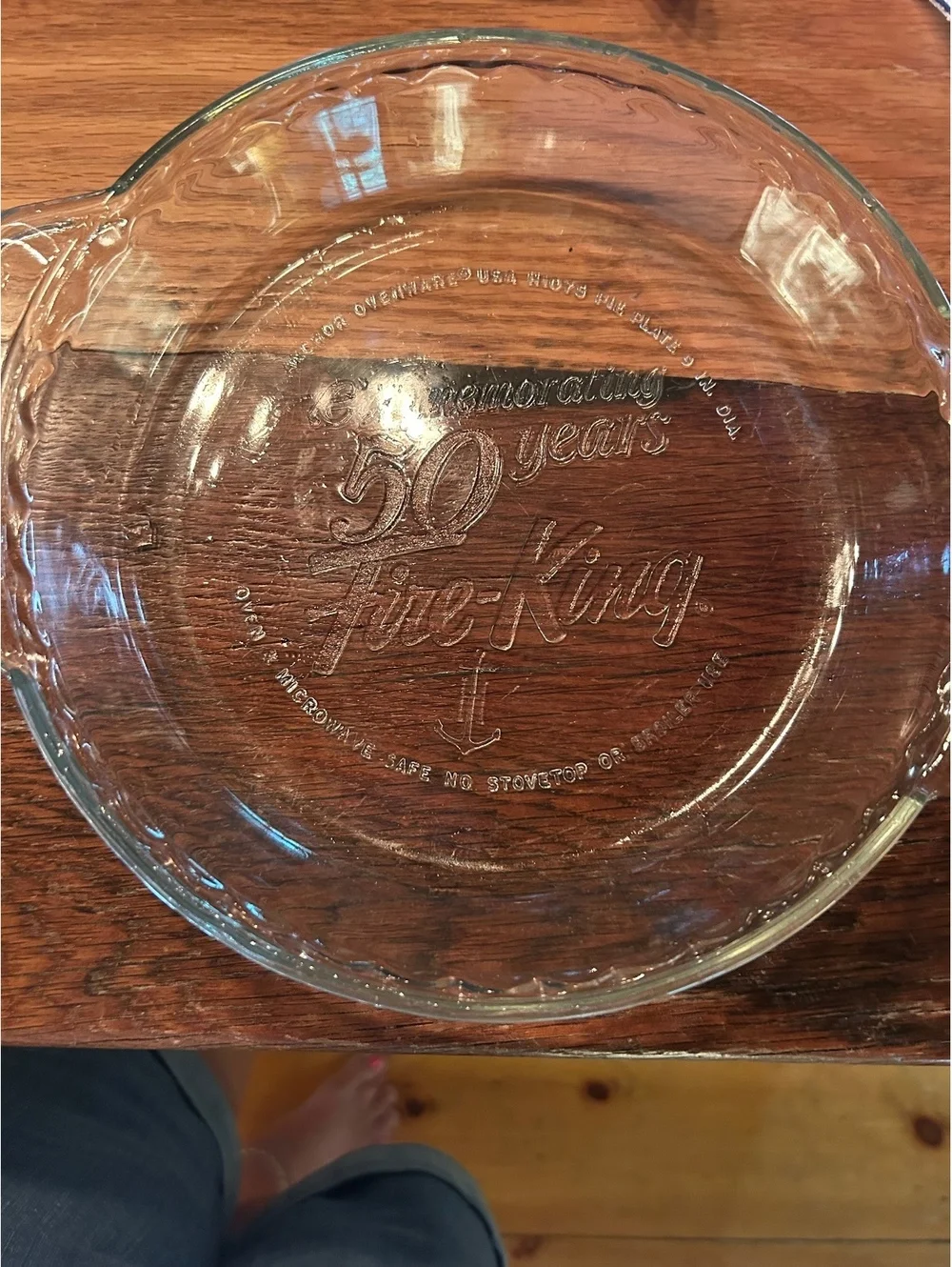 Vintage Anchor Hocking Fire-King 50th Anniversary Pie Plate